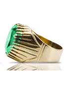 Каблучка Вінтаж стиль Смарагд 14K Жовте золото vrc048y